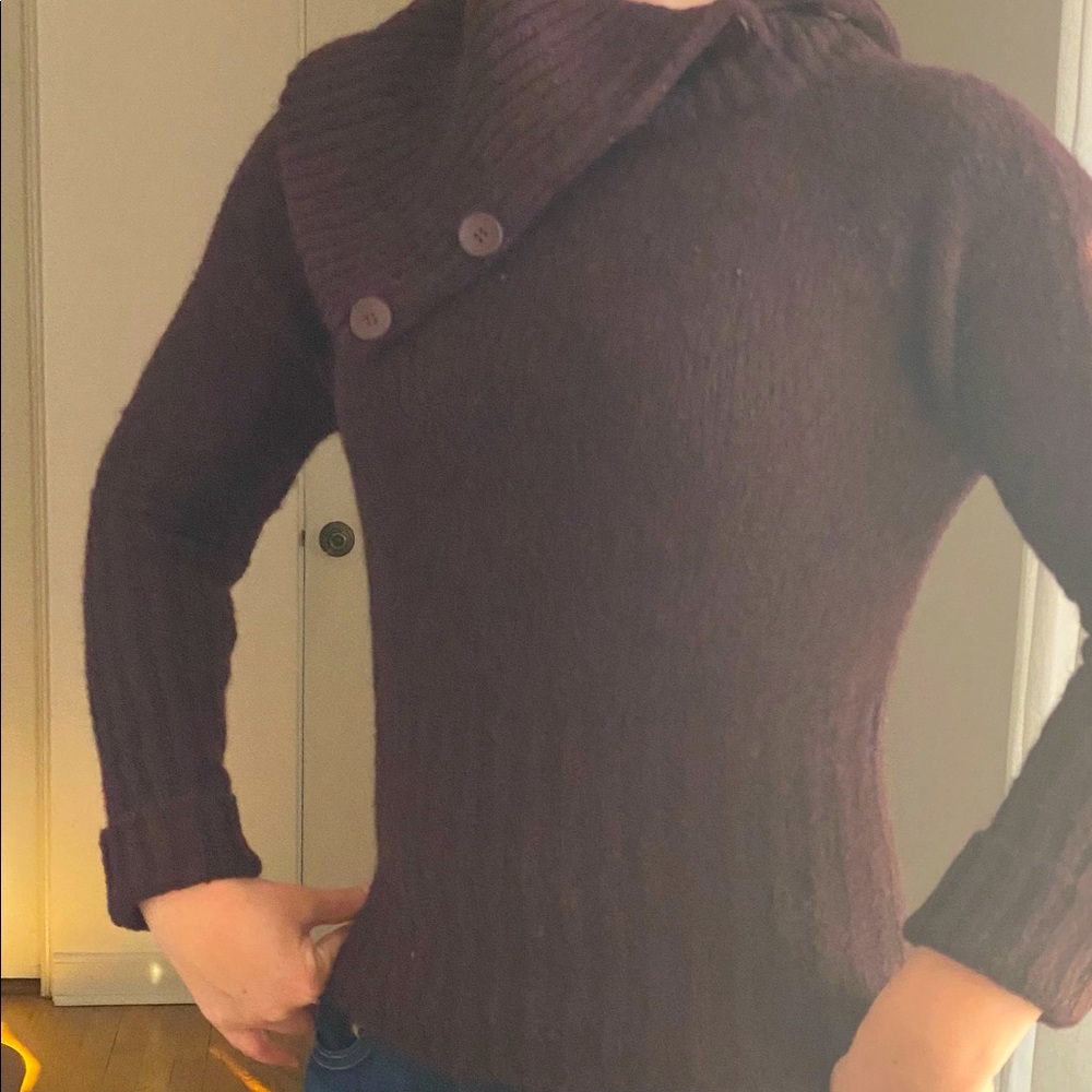 Oversize Turtleneck. Alpaca wool blend brown Benetton 90’s sweater